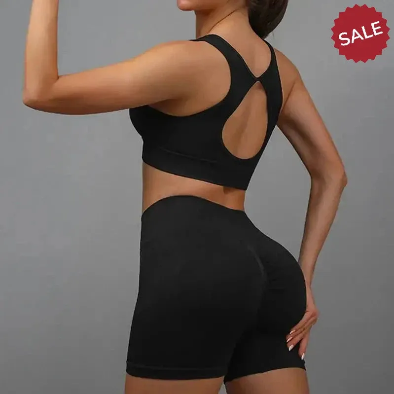 2-Piece Yoga Set  Peach Hip-Lifting Sports Bra and Quick-Dry Leggings