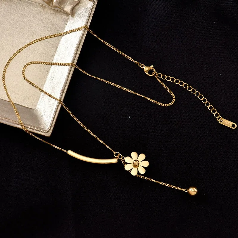 316L Stainless Steel  Hot Sale Beautiful Flower Hanging Chain