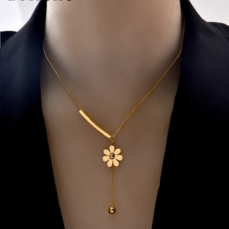 316L Stainless Steel  Hot Sale Beautiful Flower Hanging Chain