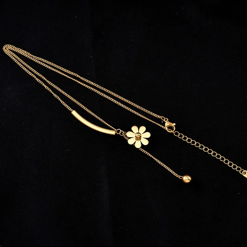 316L Stainless Steel  Hot Sale Beautiful Flower Hanging Chain