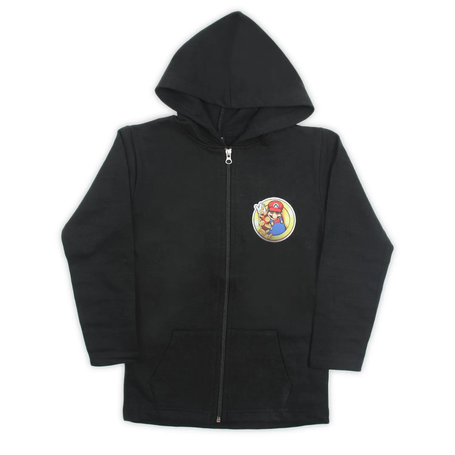 Boys Full Sleeves Hoodie Jacket - Black
