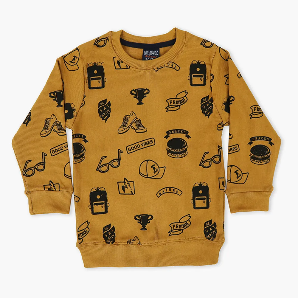 Boys Full Sleeves SweatShirt - Brown