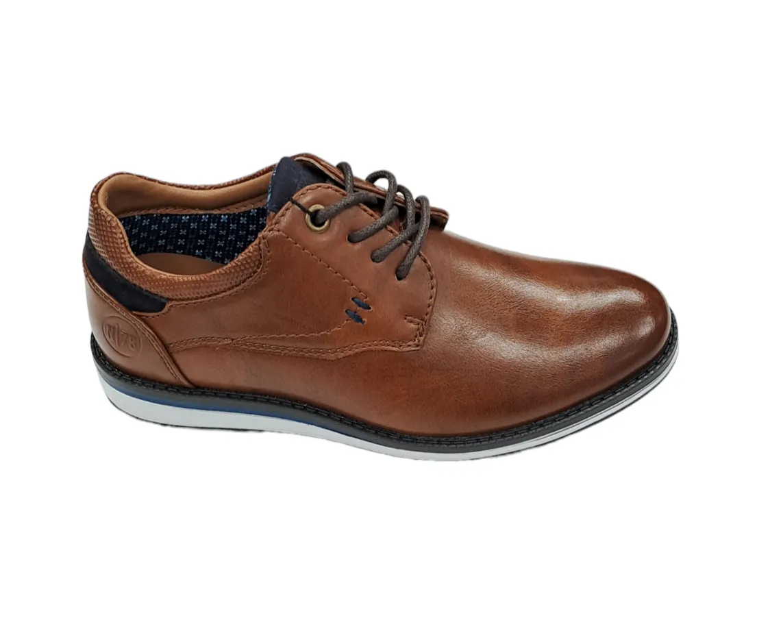 Boys Ninety 78 Laced Smart Casual Shoe - Tan