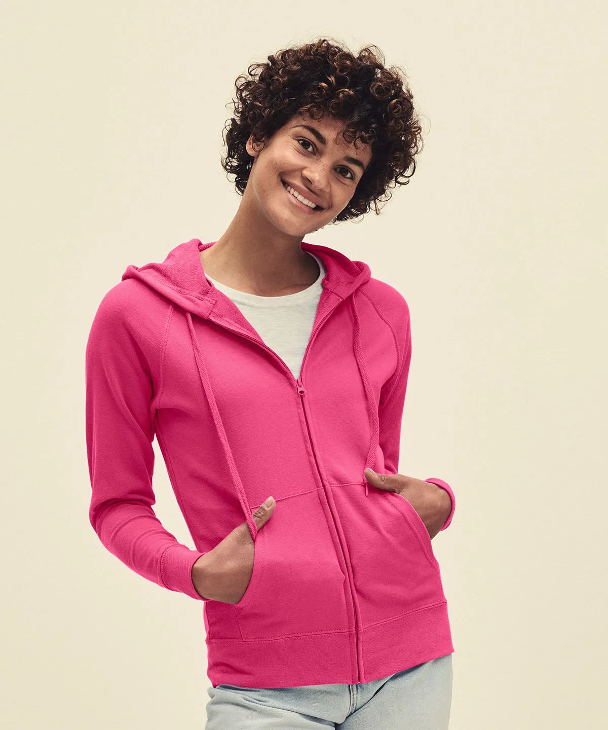 Burgundy - Women's lightweight hooded sweatshirt jacket