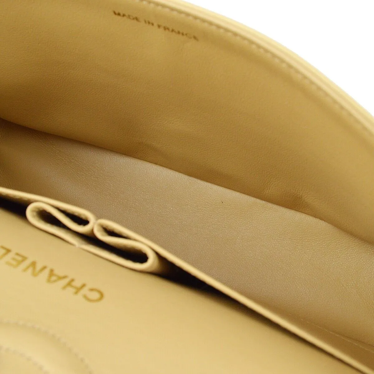 Chanel Beige Lambskin Medium Classic