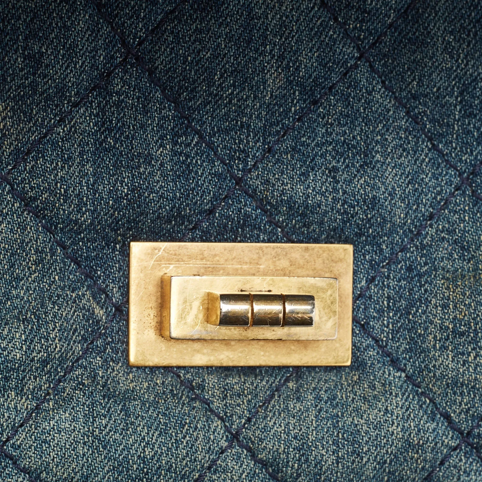 CHANEL Blue Quilted Denim Classic 227 Reissue 2.55 Flap Bag