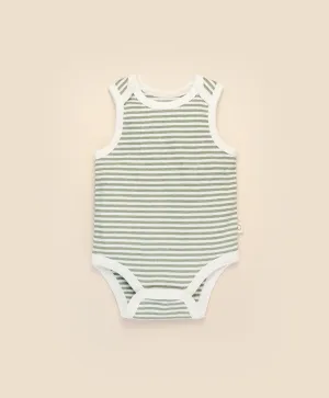 Comfy baby singlet bodysuit - Forest stripes