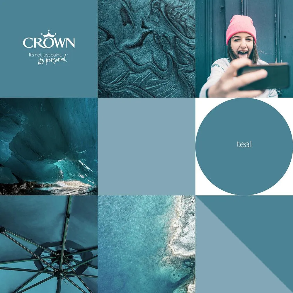 Crown Walls & Ceilings Mid Sheen Emulsion Paint | Teal