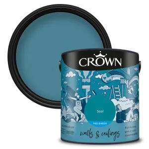 Crown Walls & Ceilings Mid Sheen Emulsion Paint | Teal