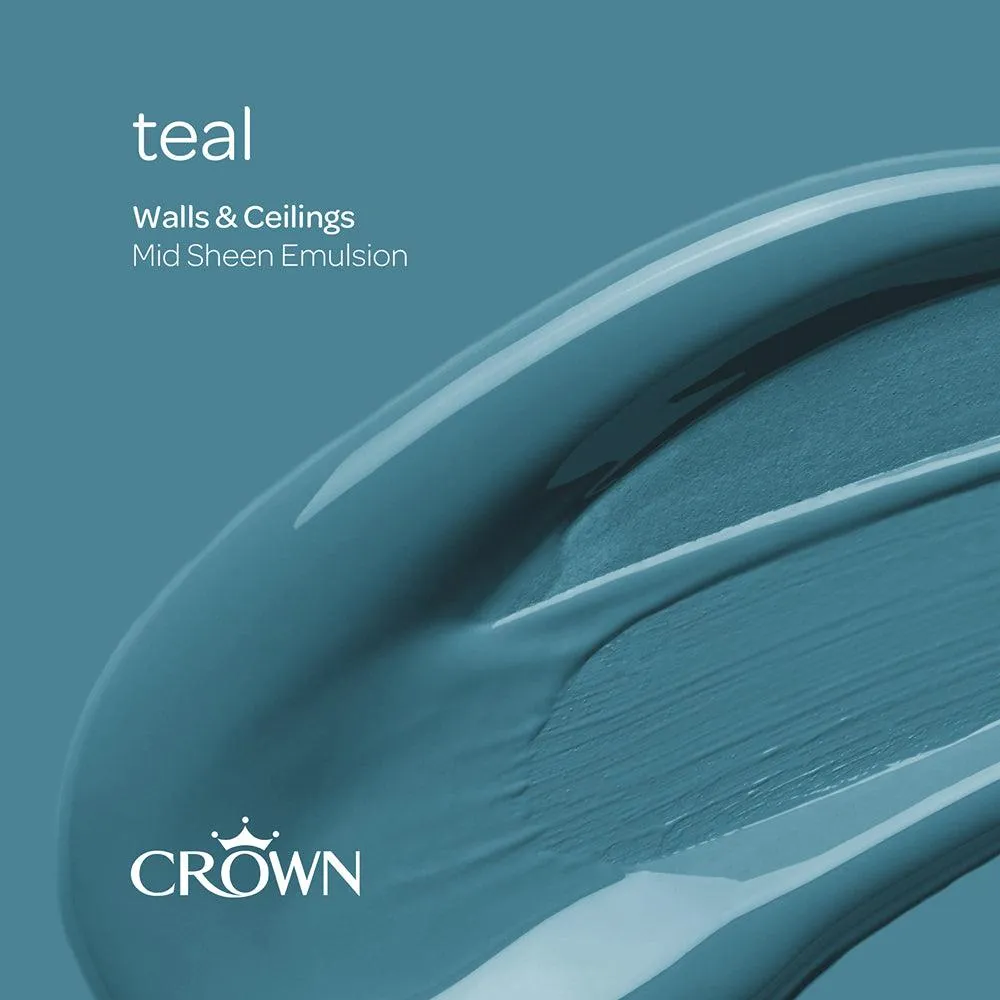 Crown Walls & Ceilings Mid Sheen Emulsion Paint | Teal