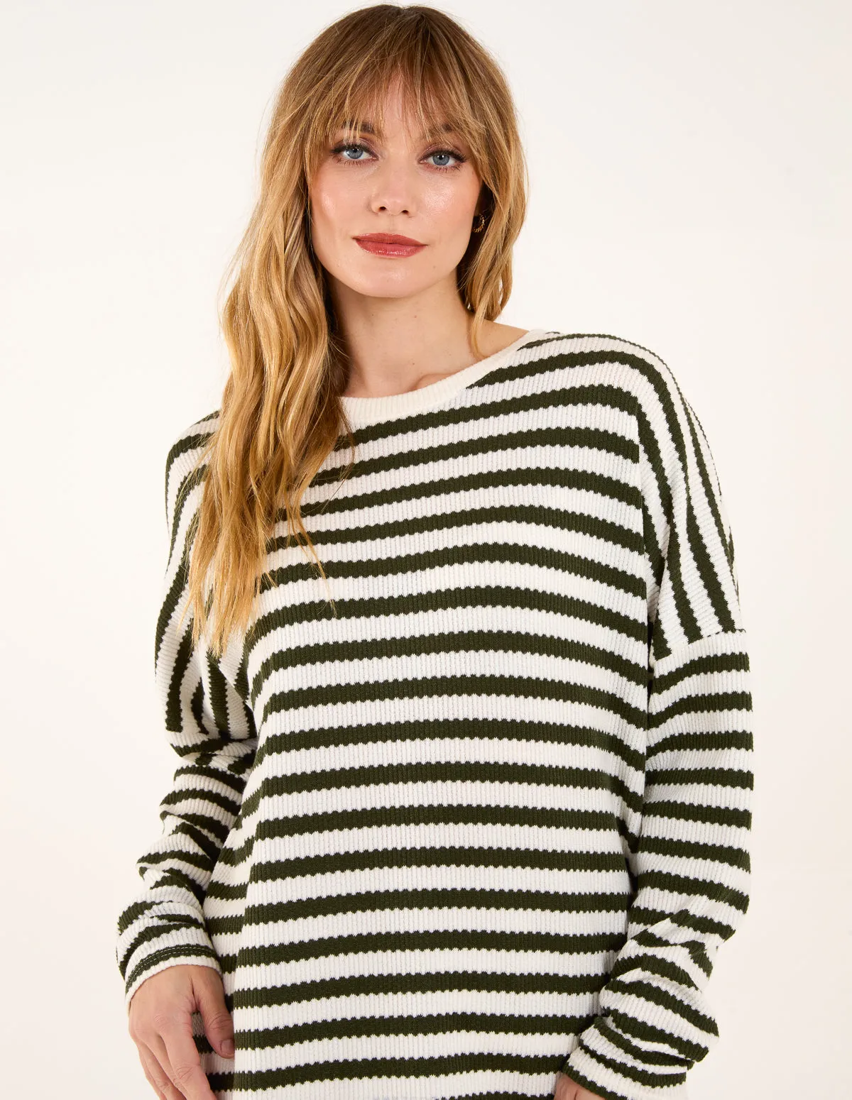 Cut and Sew Knit Stripe Top