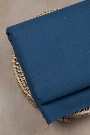 Dark Blue Mangalagiri Boddu Checks Cotton Fabric