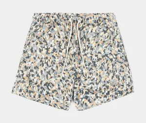 Essentials Poolside All Over Print 5" Mens Shorts (Beige/White)