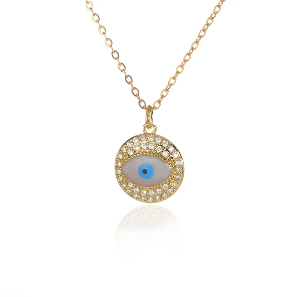 FASHION ZIRCON EVIL EYE DREAMCATCHER PENDANT NECKLACE HEART FOR WOMEN VINTAGE DEVIL CHOKER CUBA CHARM JEWELRY