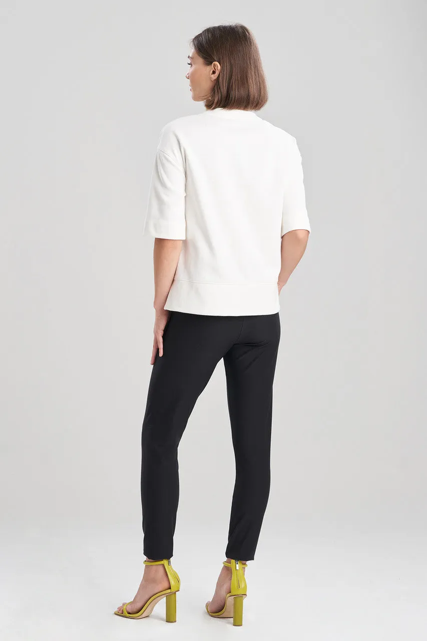 French Terry Embroidered Short Sleeve Sweatshirt