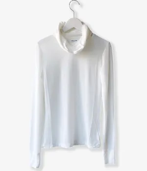 FUMIKA_UCHIDA/NYLON RIBBED NECK HOODED TOP(OFFWHITE)