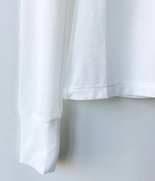 FUMIKA_UCHIDA/NYLON RIBBED NECK HOODED TOP(OFFWHITE)