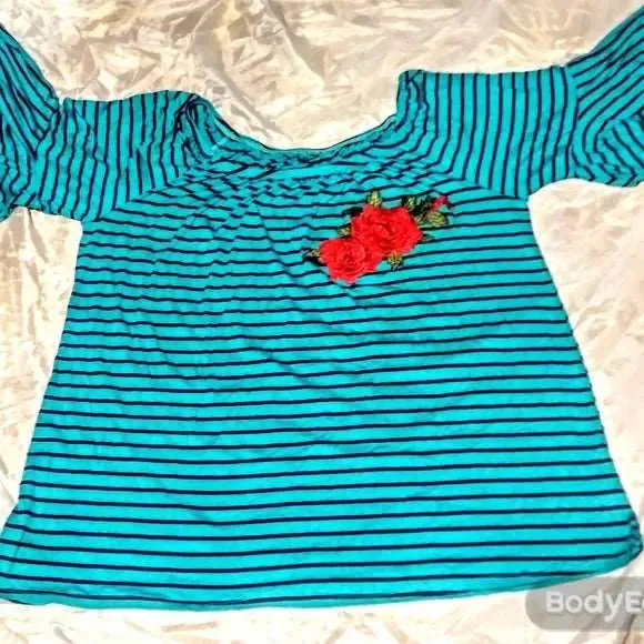 Green Off the Shoulder Top