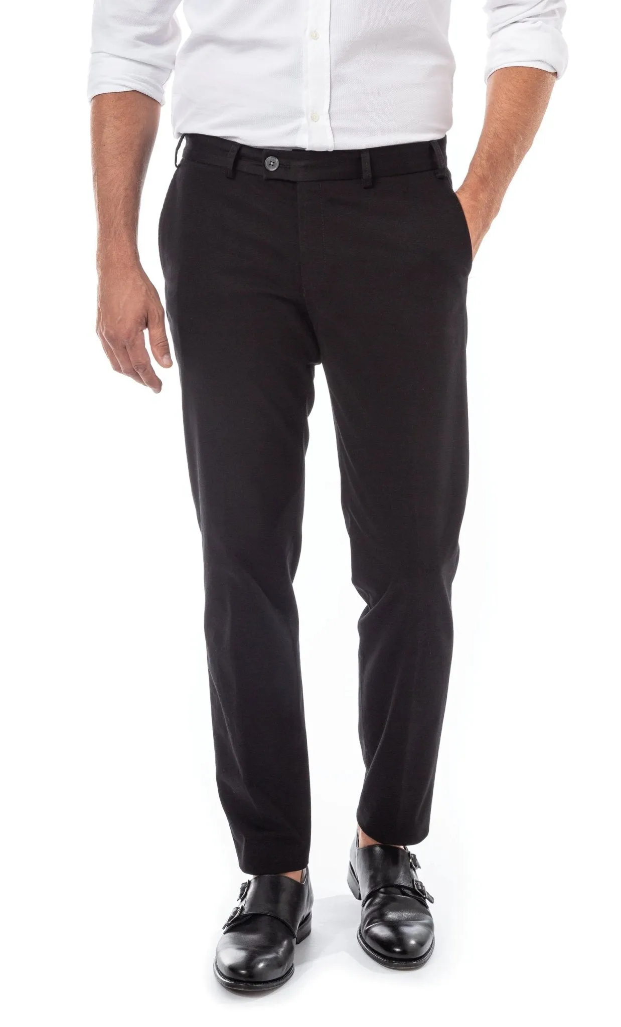 HENRY SARTORIAL X HILTL Chino with Slant Pocket BLACK