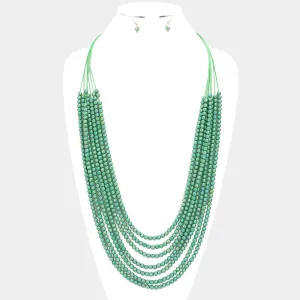 iLLASPARKZ Hologram Beaded Multi Layered Long Necklace