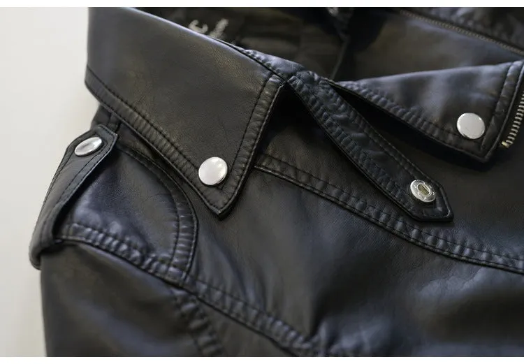 Jacket Women Korean Bike PU Slim Look Short Cardigan Outerwear