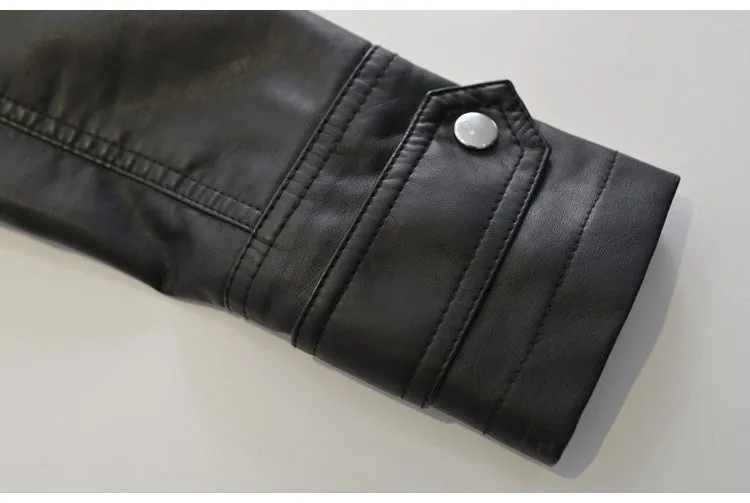 Jacket Women Korean Bike PU Slim Look Short Cardigan Outerwear