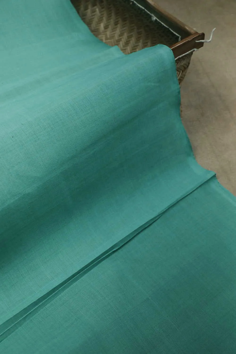 Jade Green Mangalagiri Plain Cotton Fabric