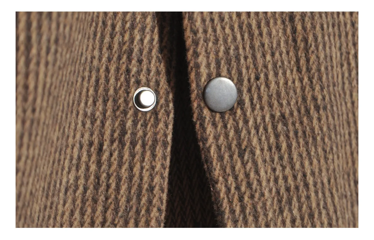 Japanese Coffee Pinstripe Flannel Shirt Jacket Vintage Style Loose Long-Sleeved Shirt