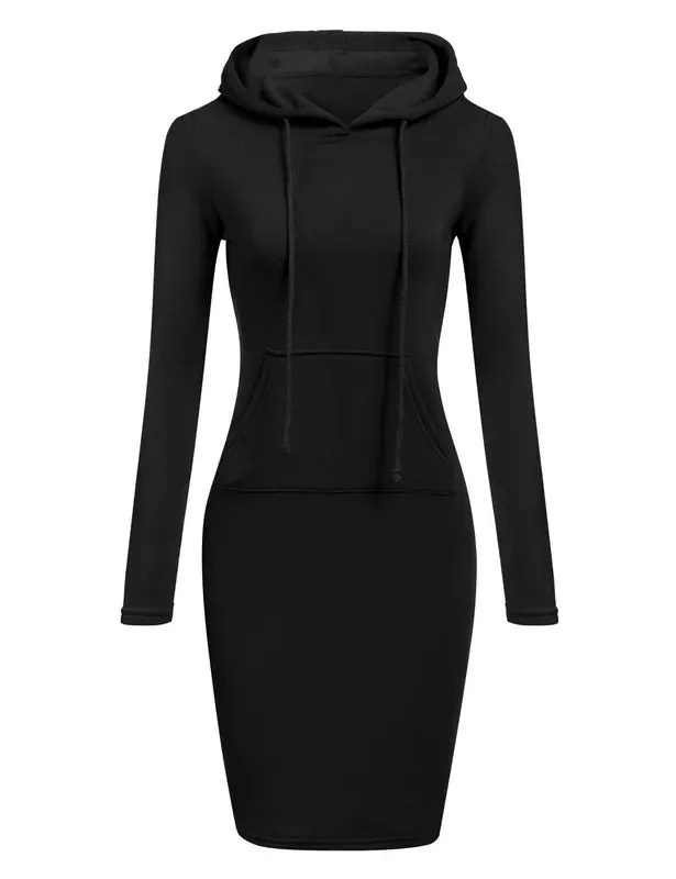 Ladies Dress Autumn Women Hooded Dresses Hoodies Women Sweatshirts Women Hoodies Dress Tops Ladies Clothing