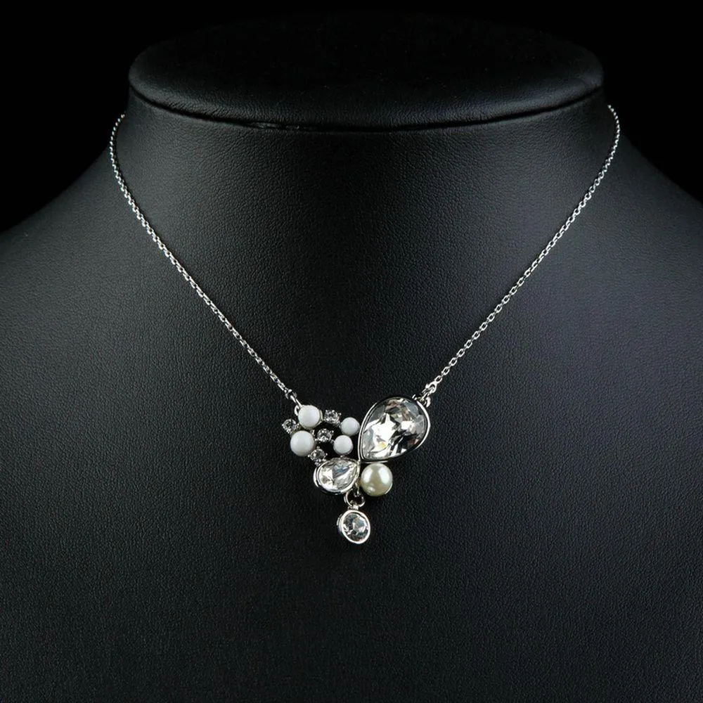 Long Chain Pearl Pendant Necklace KPN0197