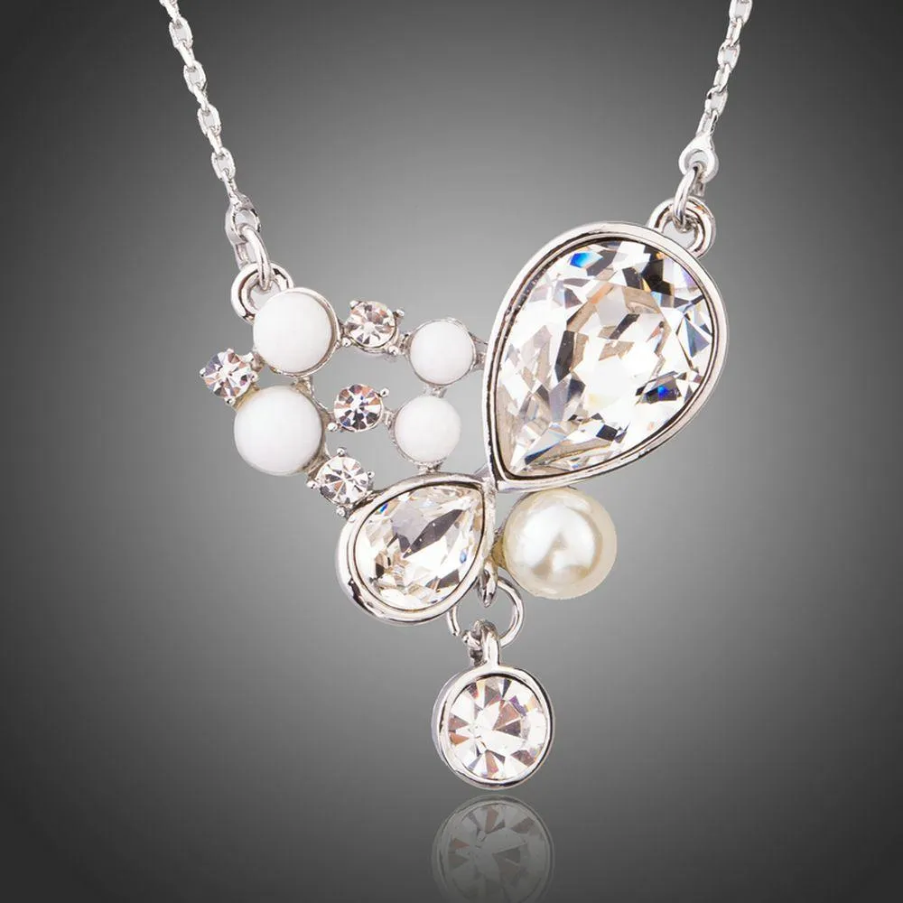 Long Chain Pearl Pendant Necklace KPN0197