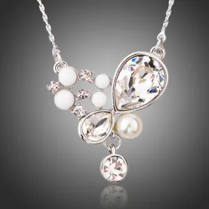 Long Chain Pearl Pendant Necklace KPN0197