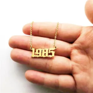 Luxury Year Number Pendant Necklace for Women Anniverssary Jewelry