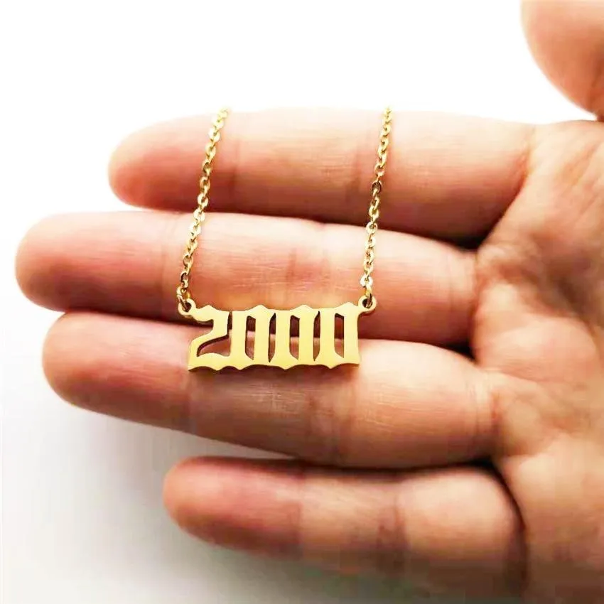 Luxury Year Number Pendant Necklace for Women Anniverssary Jewelry