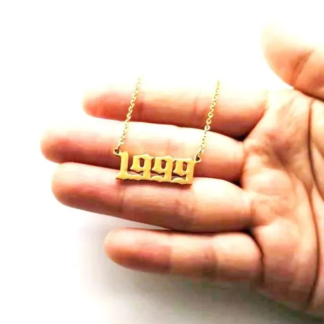 Luxury Year Number Pendant Necklace for Women Anniverssary Jewelry