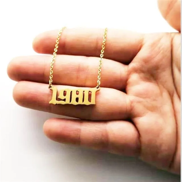 Luxury Year Number Pendant Necklace for Women Anniverssary Jewelry