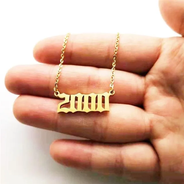 Luxury Year Number Pendant Necklace for Women Anniverssary Jewelry