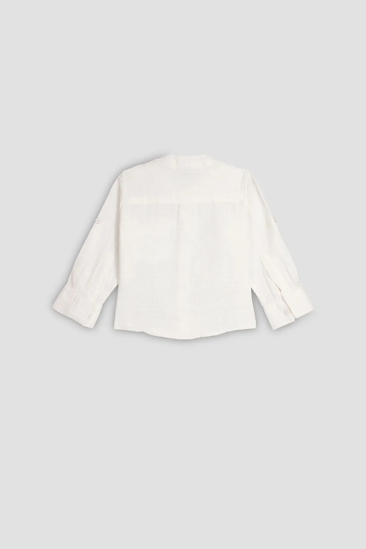 Mao Collar Shirt For Baby Boy - WHITE