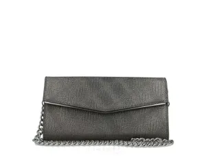 Menbur Taupe Metallic Clutch Bag