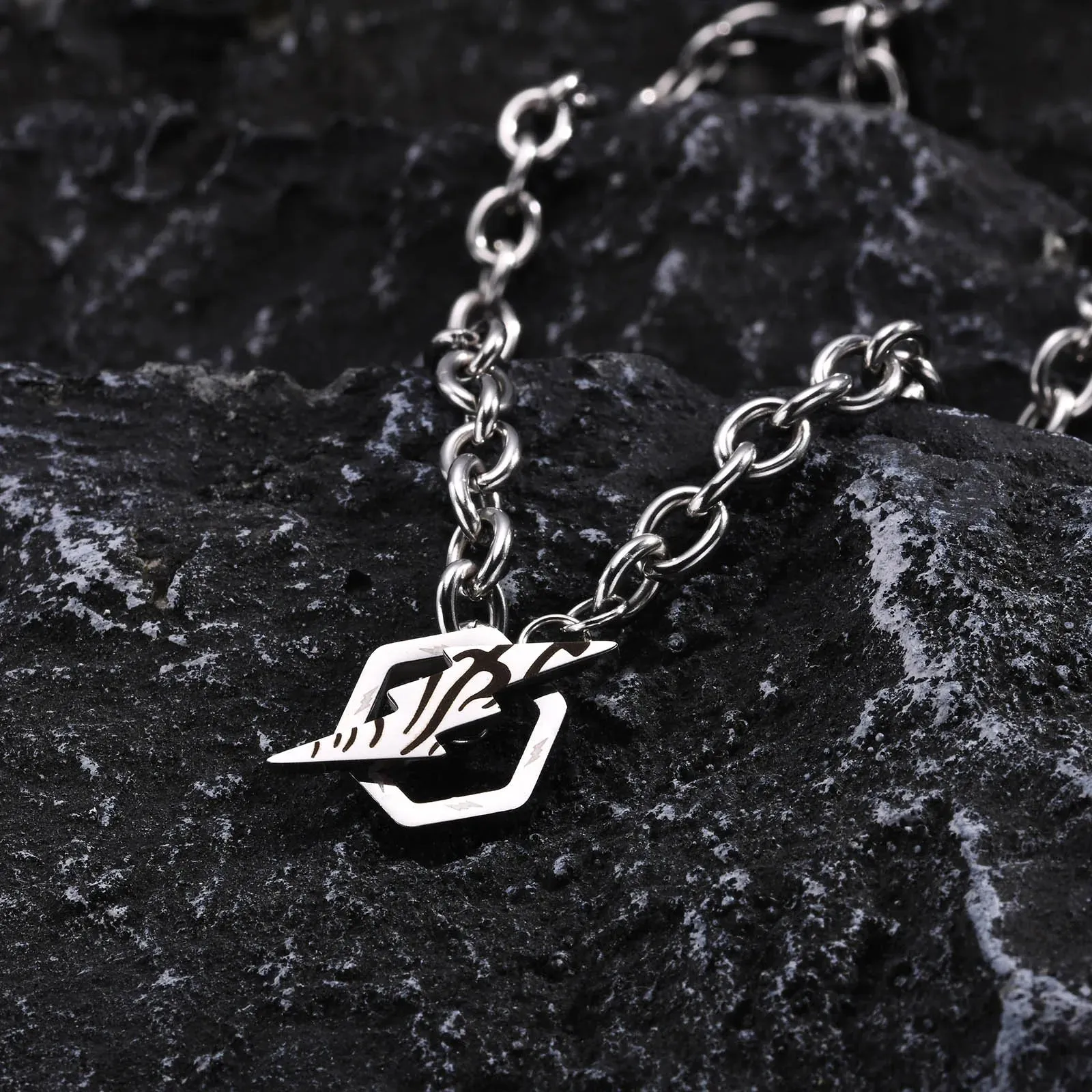 Mens Hexagonal Lightning Necklaces