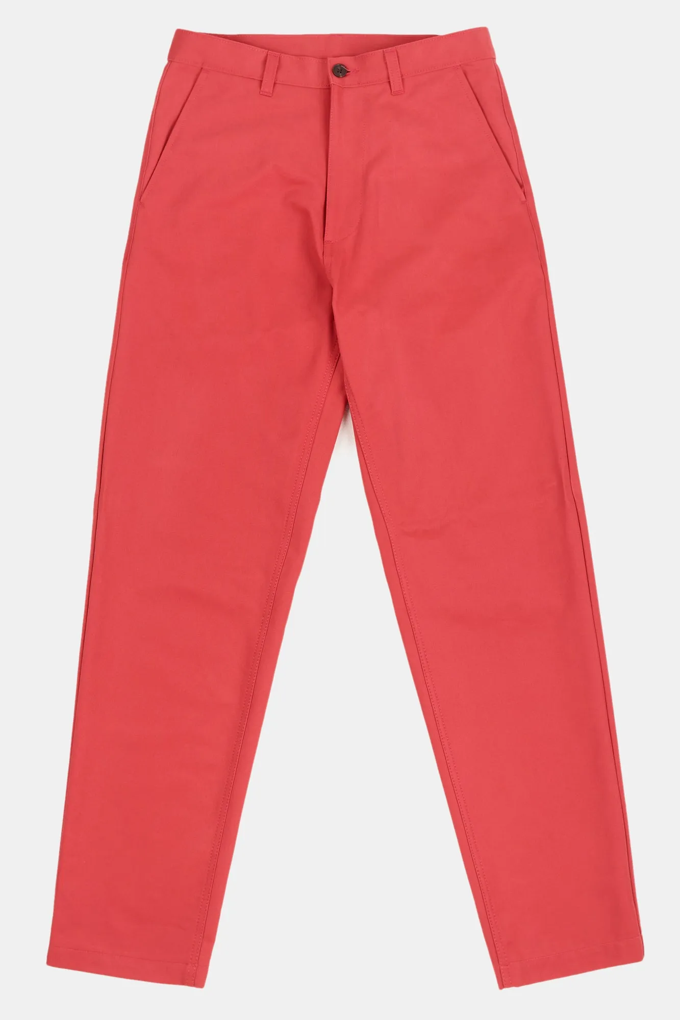 Men's Relaxed Heavyweight 100% Cotton Twill Chinos - Salmon Red