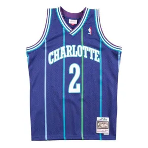Mitchell & Ness Charlotte Hornets Larry Johnson Alternate 1994-95 Swingman Jersey Purple