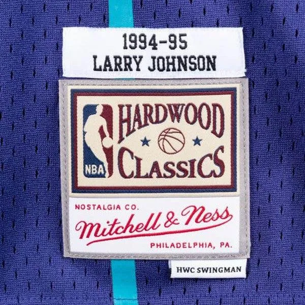 Mitchell & Ness Charlotte Hornets Larry Johnson Alternate 1994-95 Swingman Jersey Purple