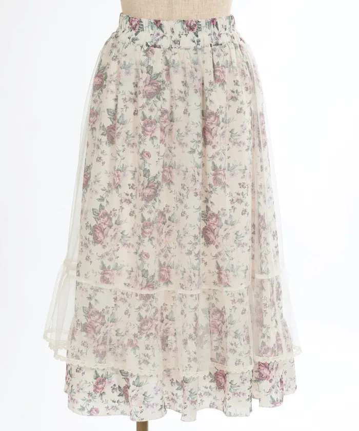 Multi Way Lace Floral Pattern Skirt