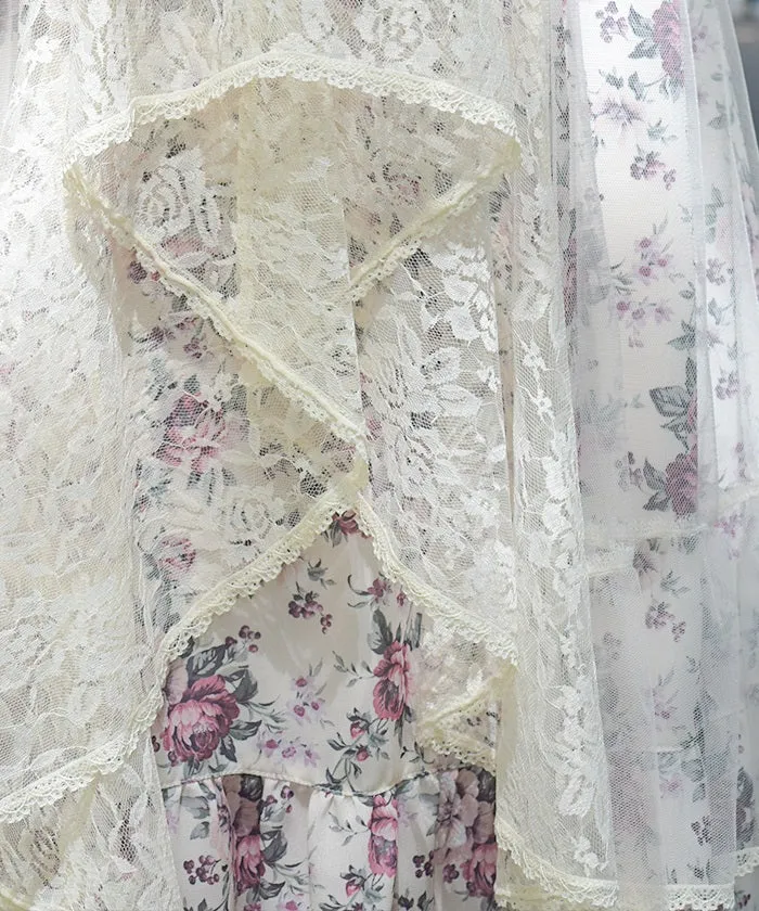 Multi Way Lace Floral Pattern Skirt