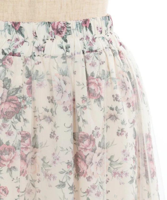 Multi Way Lace Floral Pattern Skirt