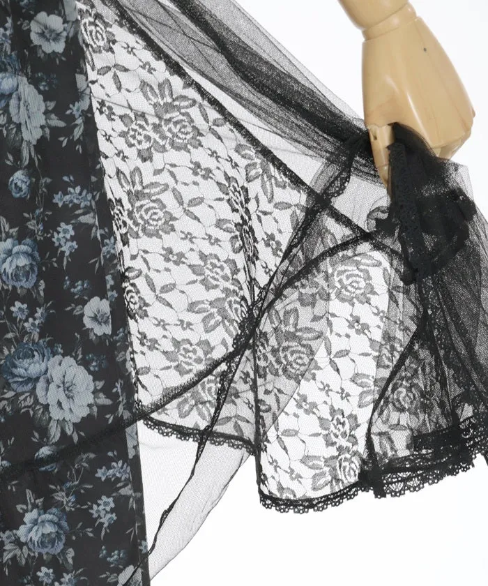Multi Way Lace Floral Pattern Skirt