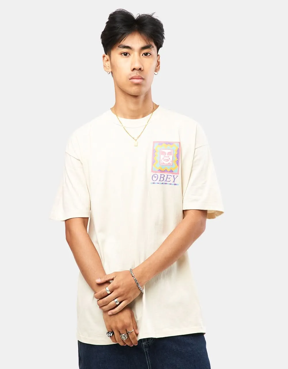 Obey Throwback T-Shirt - Cream