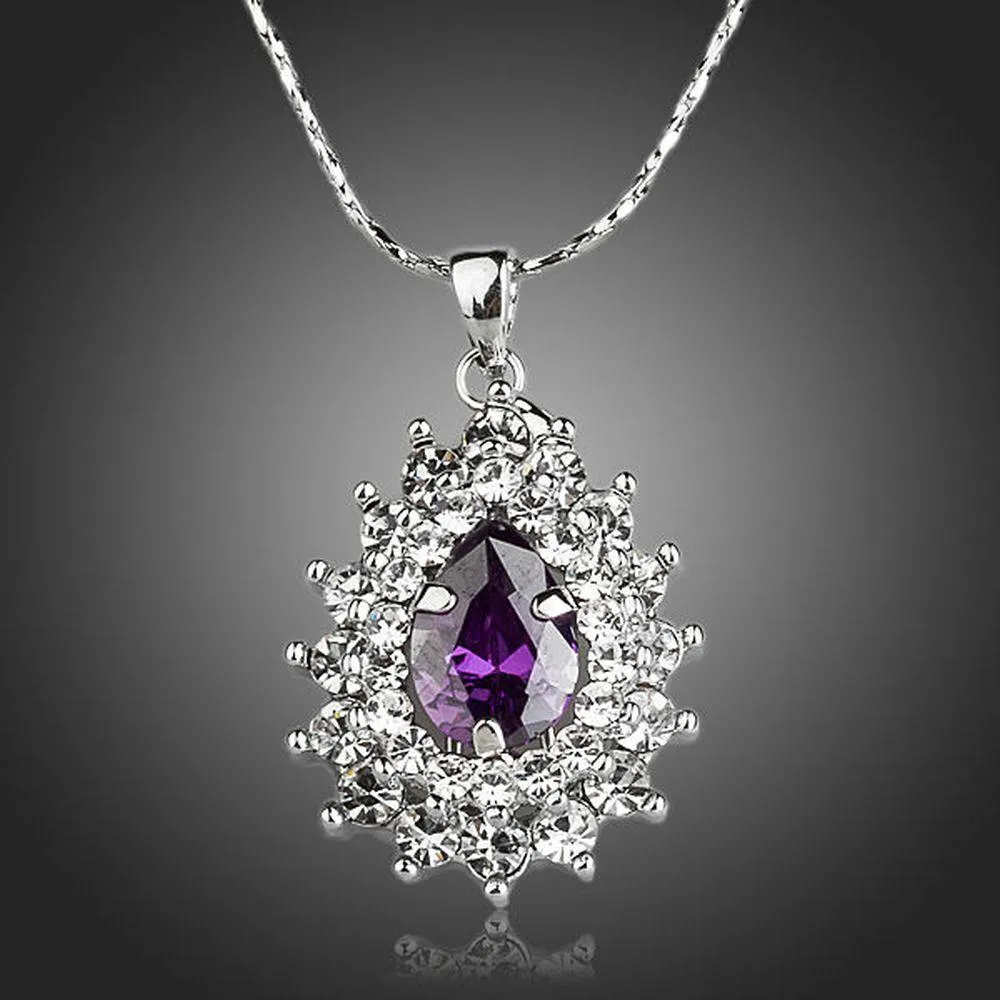 Purple Cubic Zirconia Necklace KPN0124