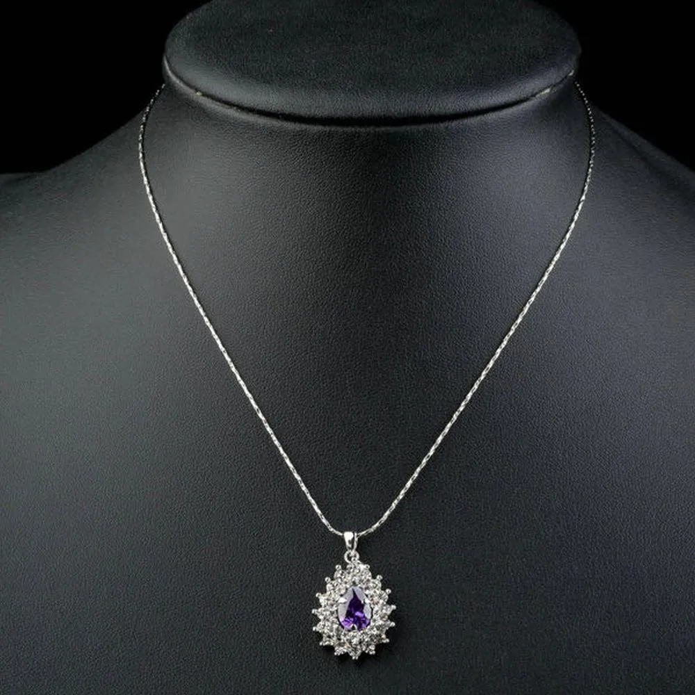 Purple Cubic Zirconia Necklace KPN0124